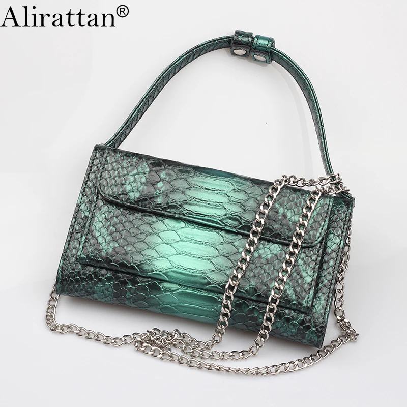 Alirattan женские модные Сумки из искусственной кожи с змеиным узором модная сумка