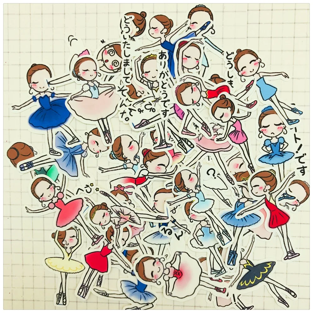 35 шт./упак. 2019 винтажные стикеры в виде балерины для маленькой девочки альбом