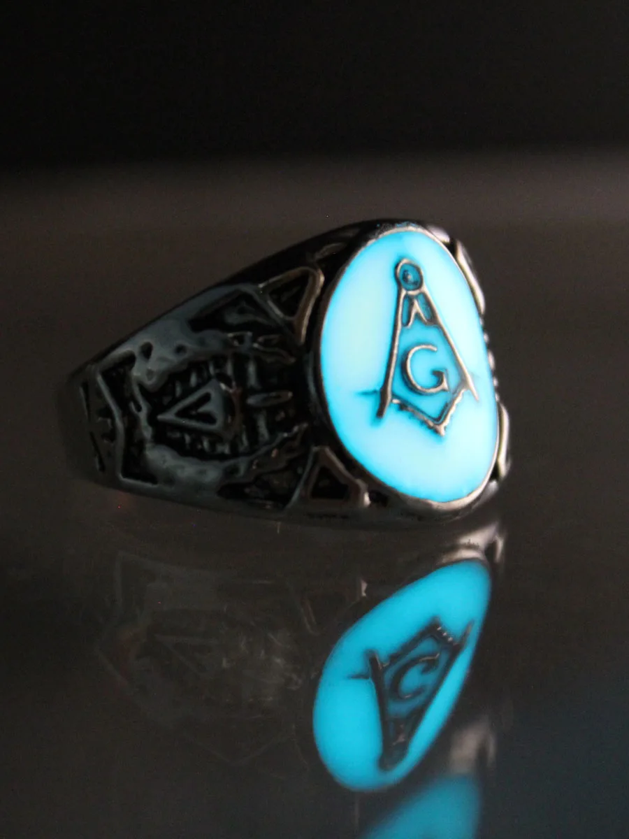 Светящееся кольцо для мужчин и женщин светящееся подарок масонов светится в