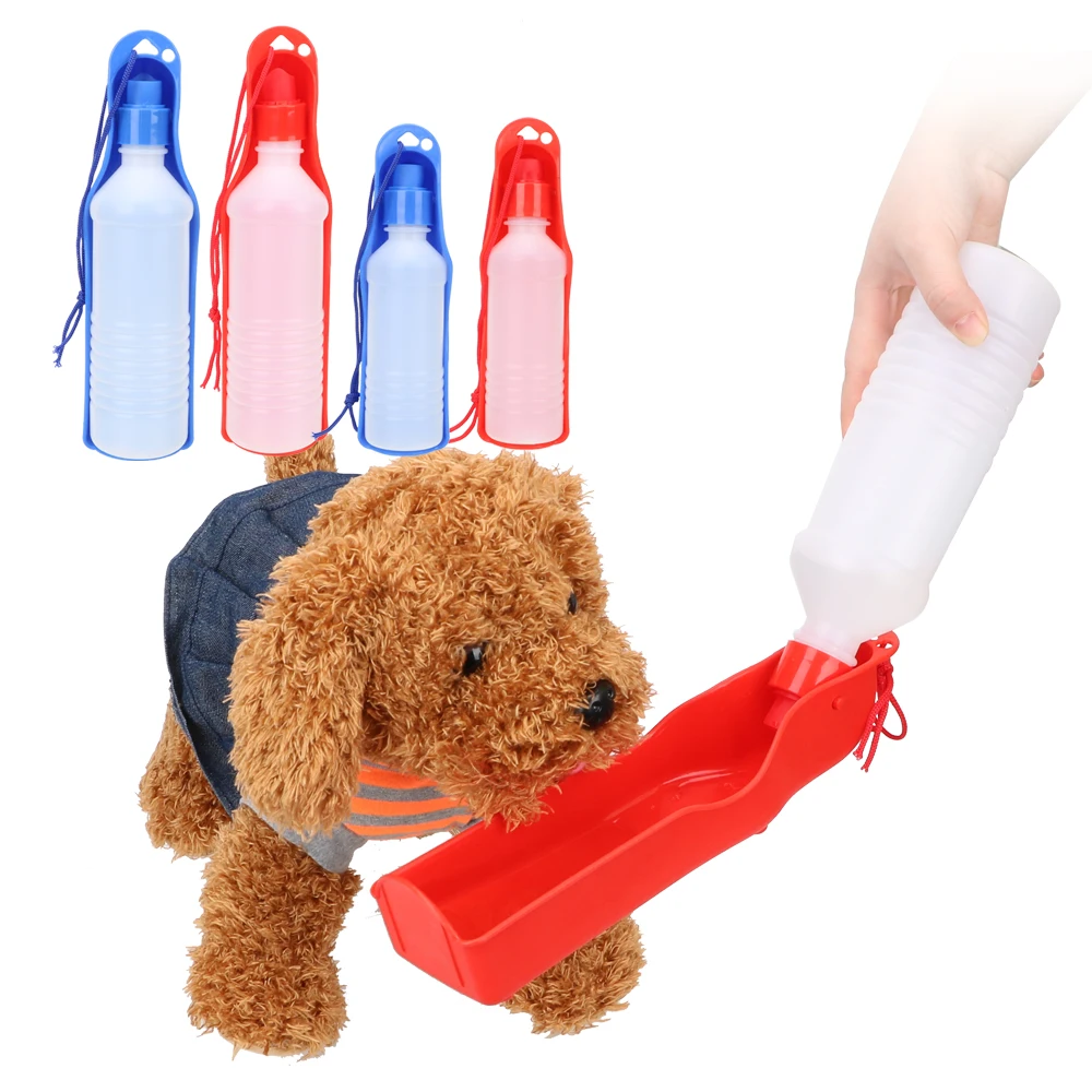 

Portable Pet Dispenser Outdoor Pet Puppy Bowl Dog Cat Drinking Water Feeder 250/500 ML Dog Travel Water Bottle Foldable