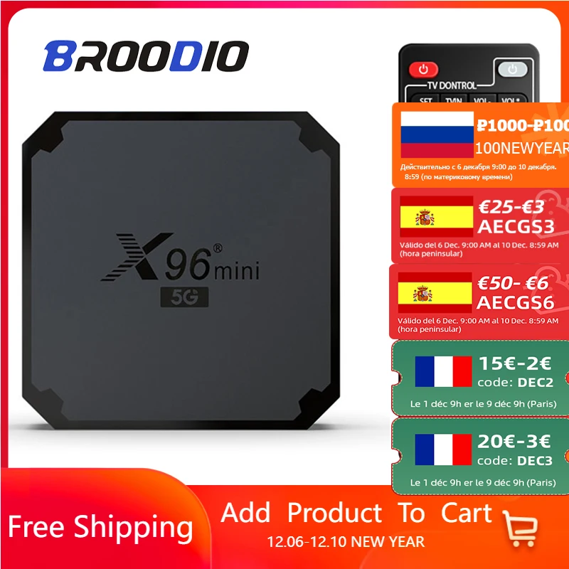 

X96 Mini Android TV Box 4K 2.4G/5G Wifi Smart TV Box Android 9 Receiver Amlogic S905W4 Quad Core Tvbox Media Player Set Top Box