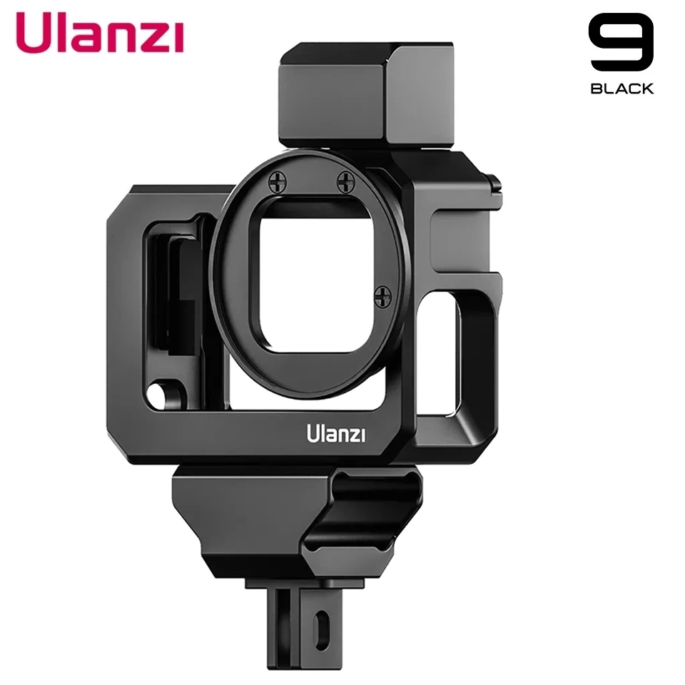 

Ulanzi Aluminum Alloy Housing Camera Cage for Gopro Hero 10 9 With Anti-fall Cold Boot Expands Vlog Photography + MT-09 Tripod