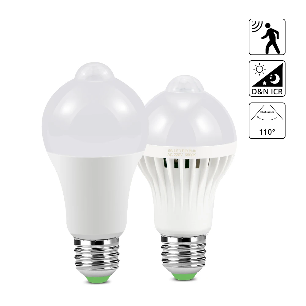

5W 7W 9W 12W 18W PIR Motion Sensor LED Bulb E27 220V Induction lamp For Stair Hallway Corridor Emergency night sensor light