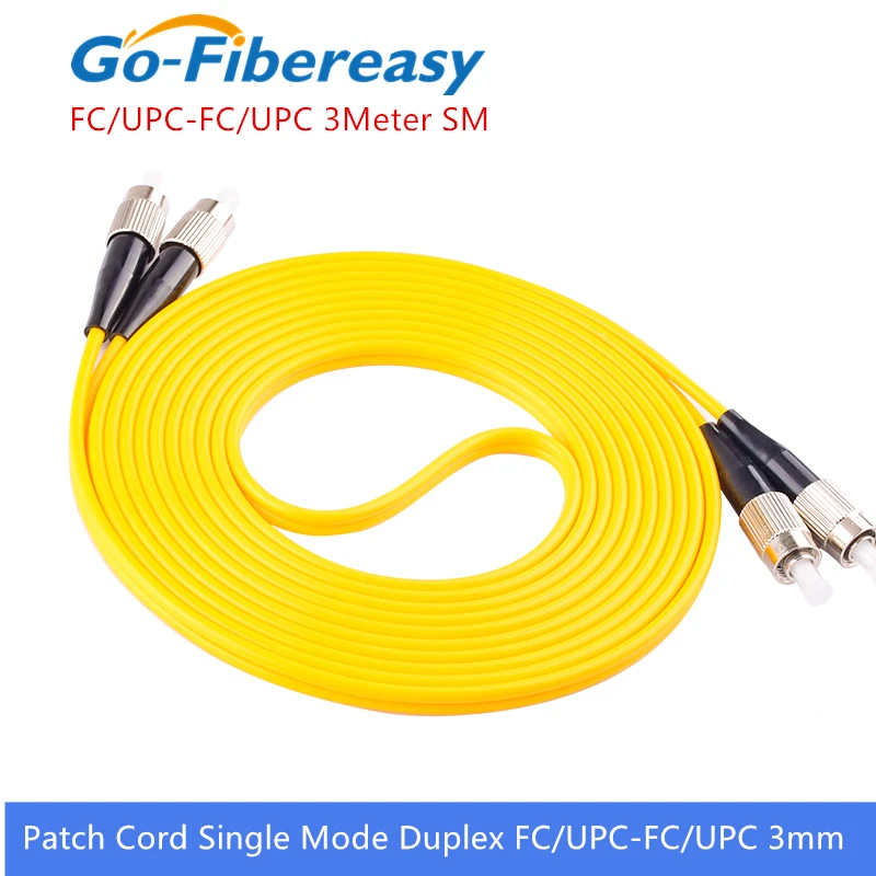 10 шт./лот FC одномодовый дуплексный волоконно оптический патч корд Ftth