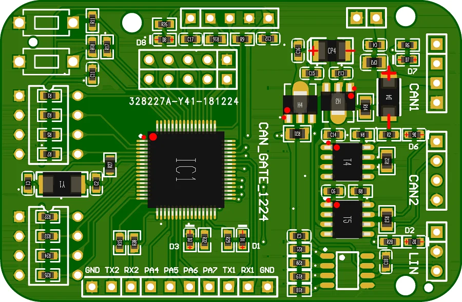 Placa de desarrollo CAN CANLIN gateway STM32F1x double CAN single LIN master slave que contiene fuente F105-3