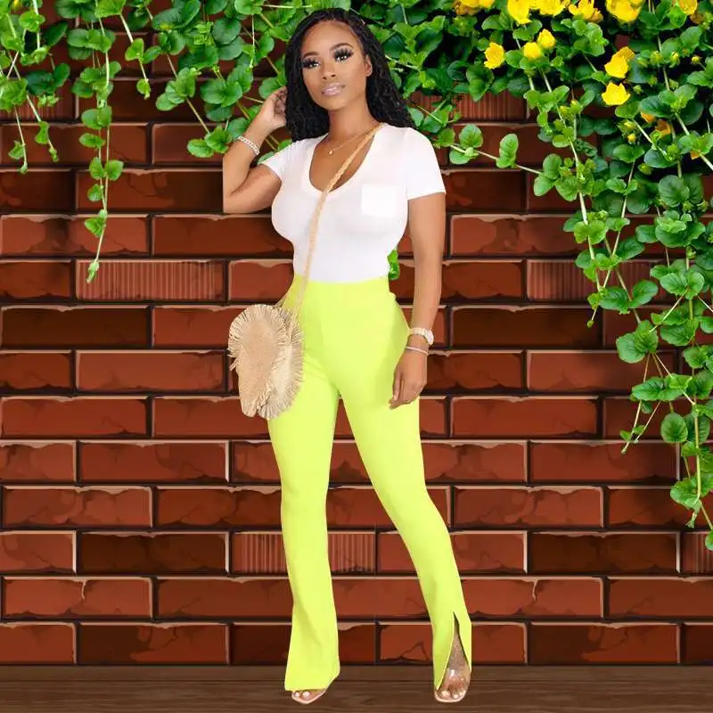 Женские обтягивающие штаны с высокой талией эластичные однотонные облегающие