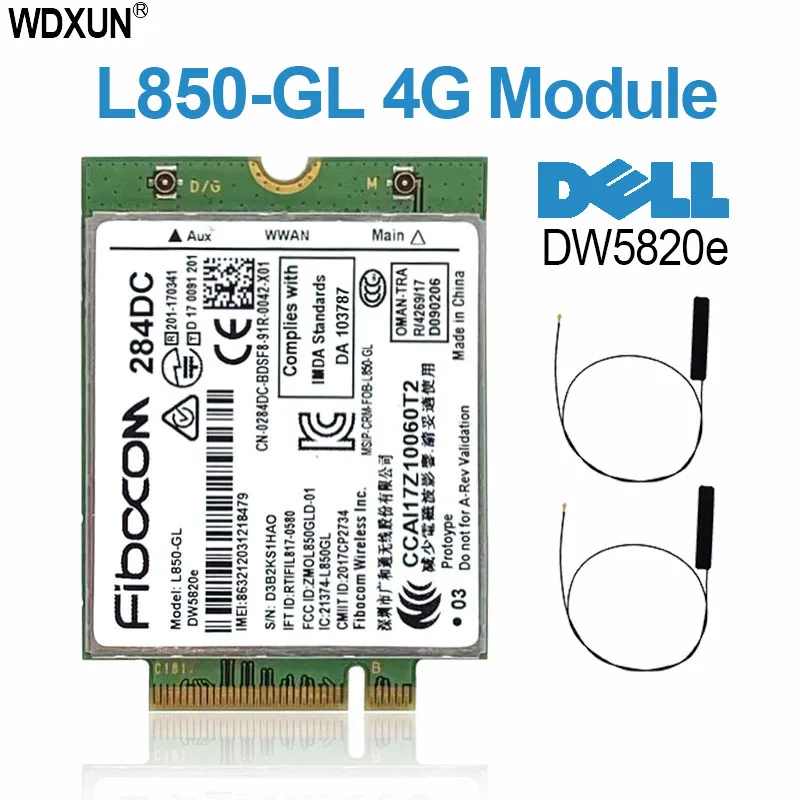 

DW5820e L850-GL LTE 4G Card Module 0284DC 284DC For Dell laptop 3500 5400