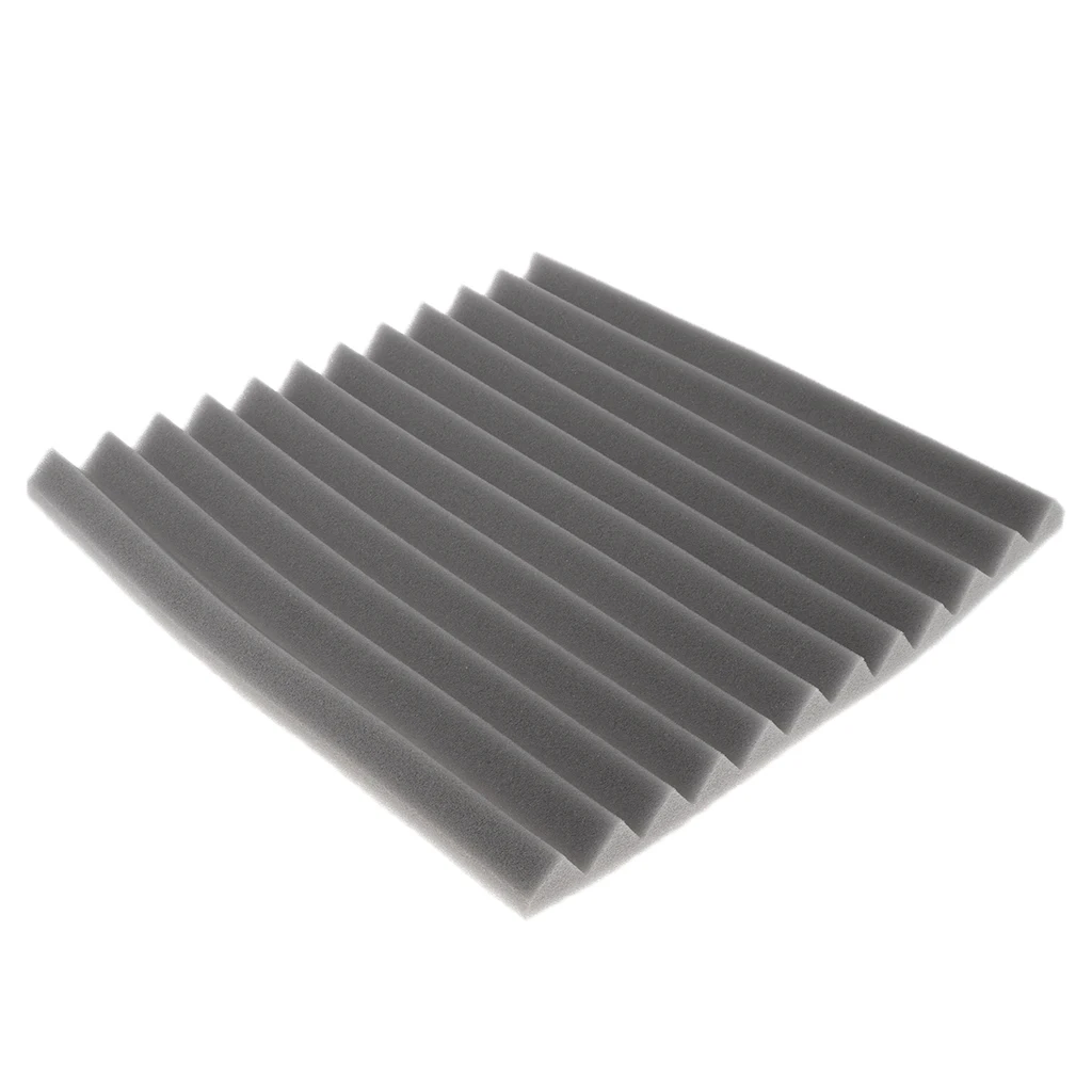 

6 Pieces Studio Acoustic Foam Sound Proof Sponge Panels Nosie Dampening Wedge Wall Tiles Gray
