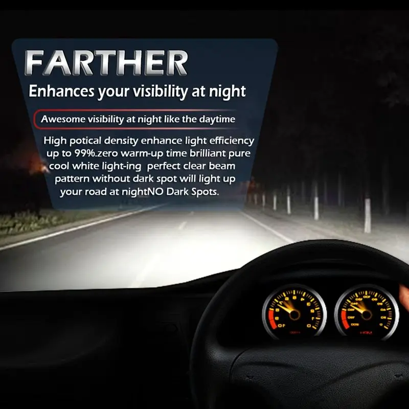 New 2pcs C6 LED Car Headlight Kit COB H4 36W 7600LM White Light Bulbs | Лампы и освещение