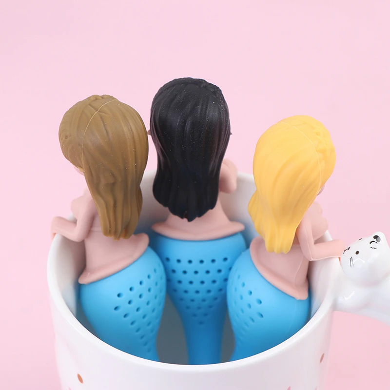 1 шт. ситечко для заваривания чая русалка силиконовый пакет многоразовое фильтр