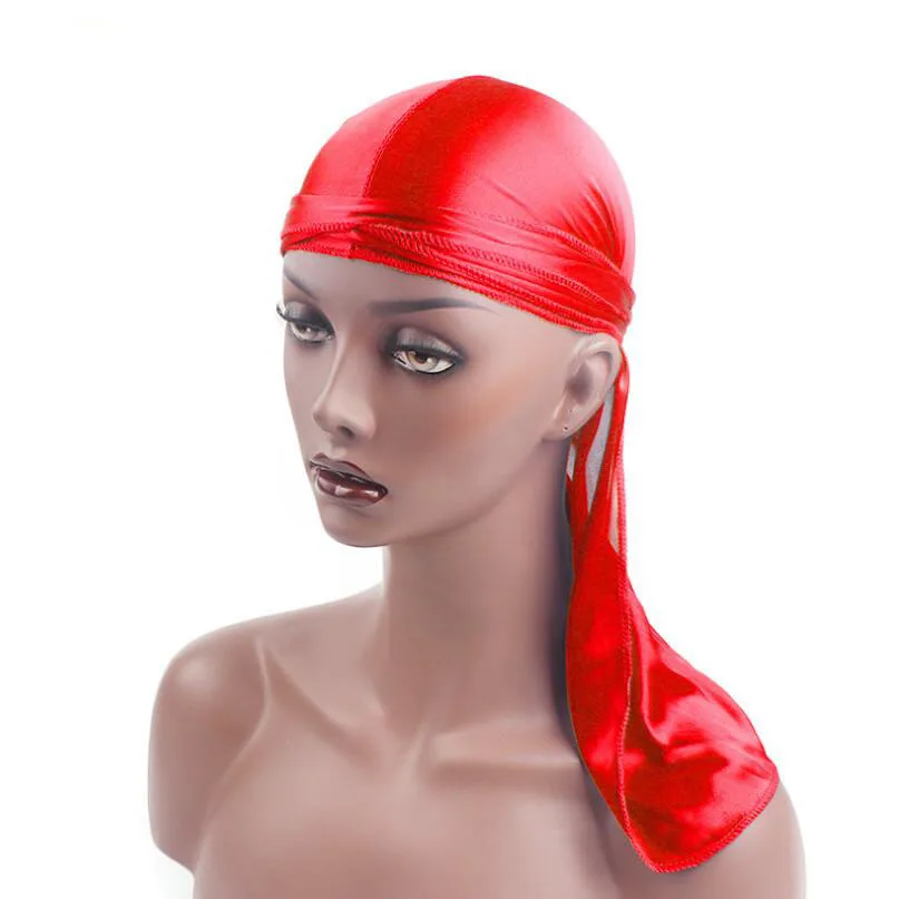 Новинка унисекс длинные шелковые атласные дышащие тюрбан шляпы парики Doo Durag