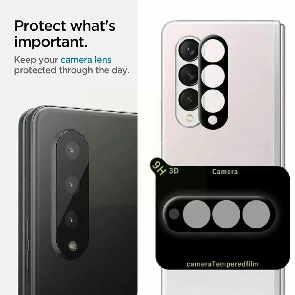 

3d High Transmitting Glass Arc Edge Camera Lens Film Full Protective Cover Screen Len Protector For Z Fold3 S0t9