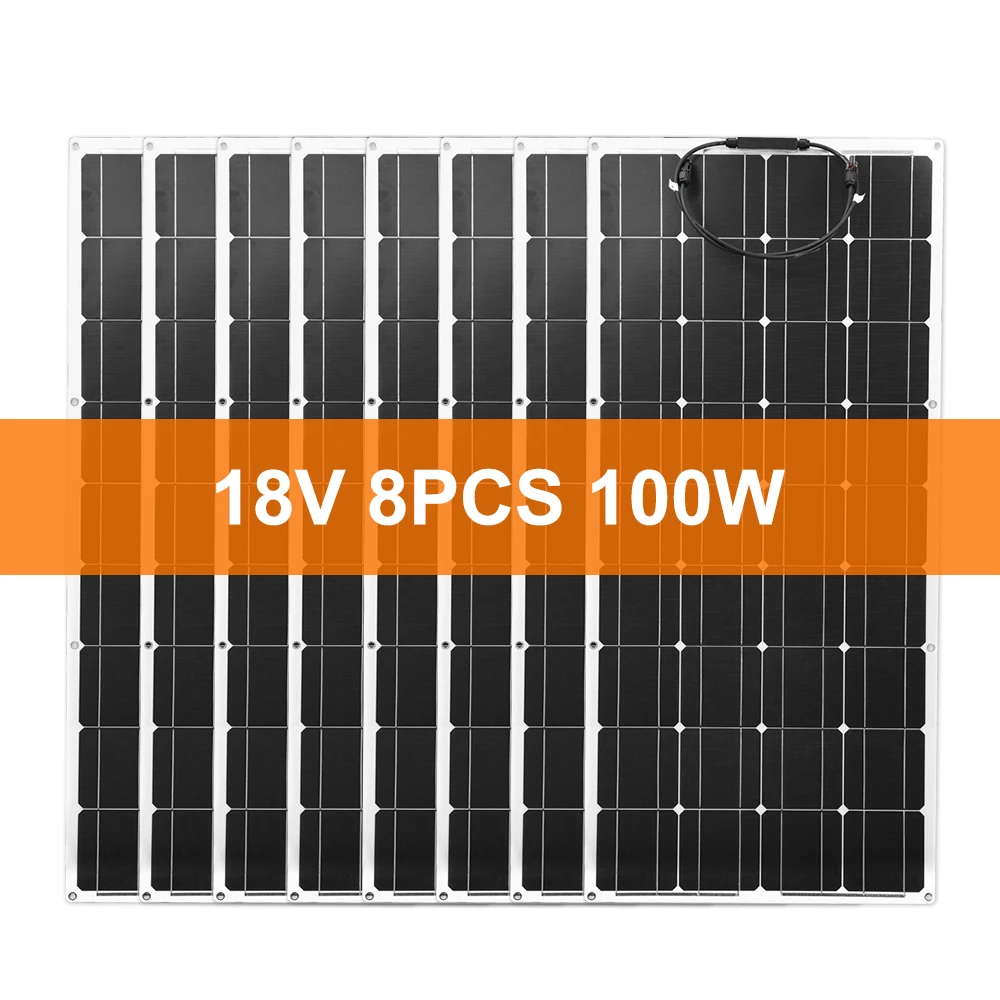 800W solar panel Dokio 100 Вт Гибкая монокристаллическая солнечная панель комплект для дома и RV& лодки 500 Вт 1000 Вт Гибкая солнечная панель Прямая поставка из Китая - Цвет: 800W solar panel