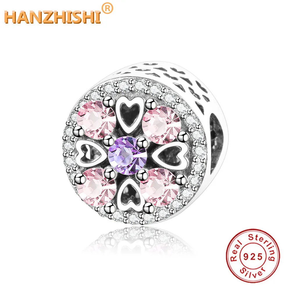 Новый дизайн сердце Очаровательные бусы с Цвет: фиолетовый розовый прозрачный CZ