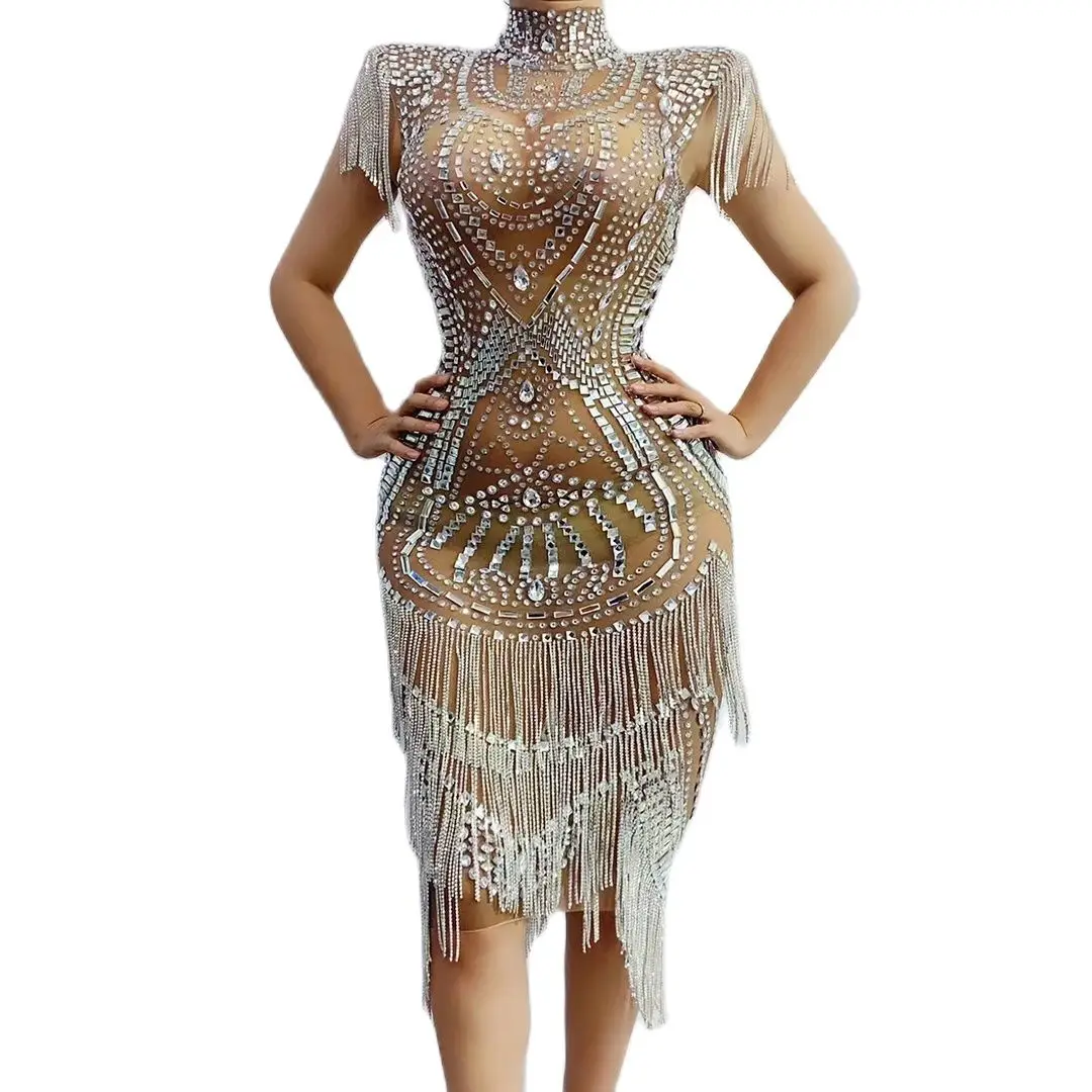 Роскошные золотые кисточки Бисероплетение без рукавов большие камни