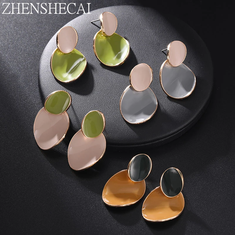 Модные Зеленые Белые акриловые Висячие серьги для женщин макси висячие подарок