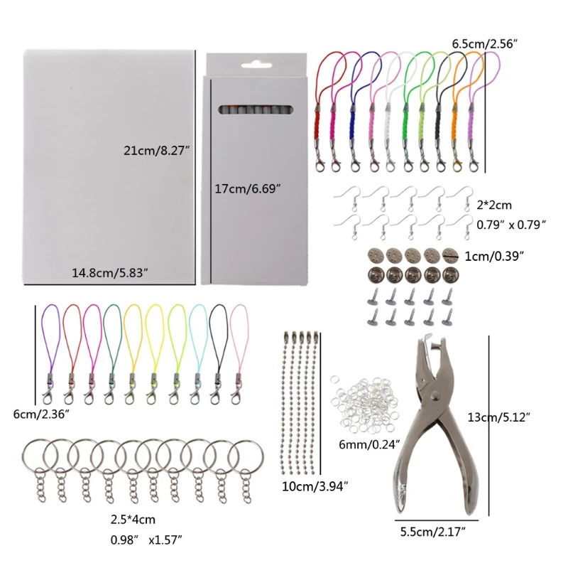 

188Pcs Heat Shrink Kit Shrink Fun Paper Include 20PCS Shrinky Art Paper with 166PCS Keychains Accessories Kids DIY Craft