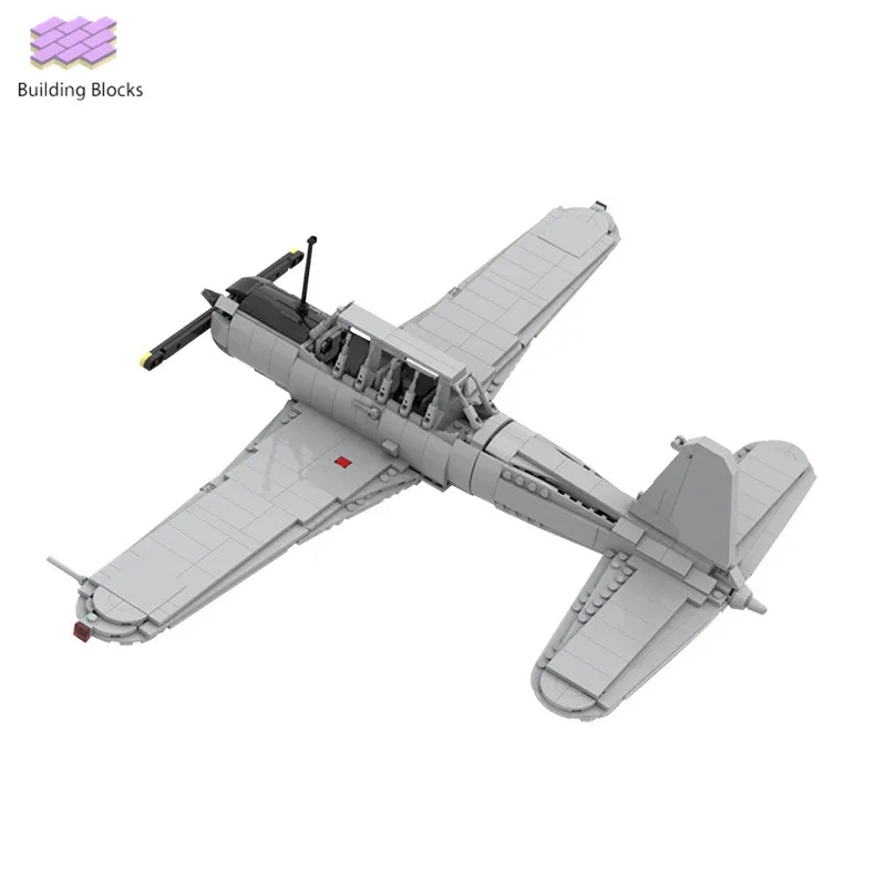 

MOC vultee BT-13A Valiant Air fighter Model building blocks military Force trainer aircraft bricks collection toys for kids gift