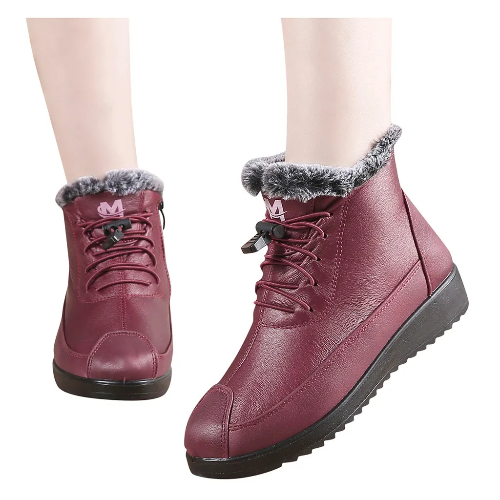 Женские зимние теплые плюшевые Стельки ботинки полуботинки на толстом каблуке
