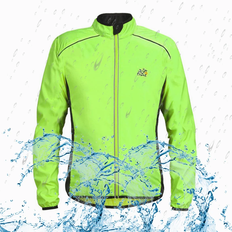 Men Women Waterproof Cycling Jackets High Visibility Windbreaker Bicycle Jacket Windproof Clothing Reflective Bike Coat