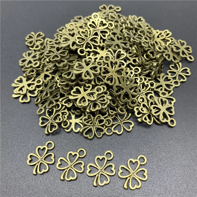 30 шт. бусины из сплава 17 мм в виде четырехлистного клевера|Ювелирная фурнитура и