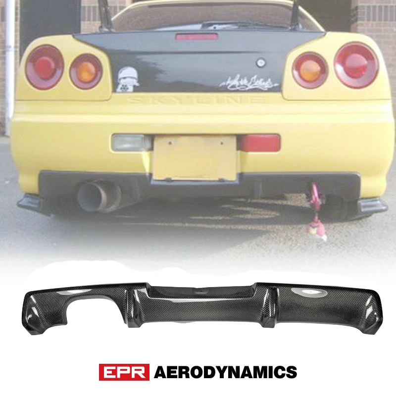 Автомобильный Стайлинг для Nissan Skyline R34 GTR OEM диффузор заднего бампера из
