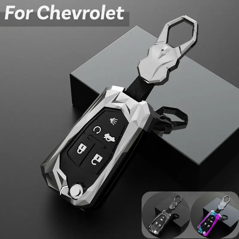 

Zinc Alloy Car Cover Remote Key Bag Fob Cover Case For Chevrolet Cruze Malibu Camaro Impala Equinox Trax GMC Buick Chevy
