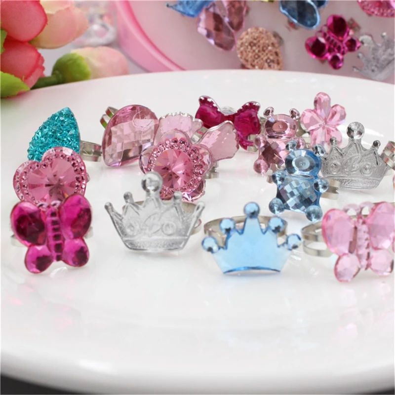 

36pcs Shiny Adjustable Diamond Rings With Box Fixed Style For Girls Perfect Gift