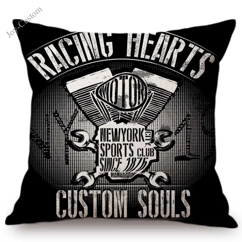 Винтажная мотоциклетная Клубная стильная наволочка с буквенным принтом в стиле