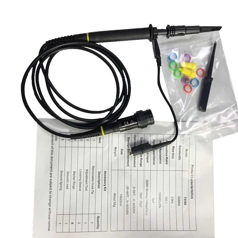 Пассивный зондовый осциллограф Hantek T3100 100 датчик осциллографа на МГц X100 высокое
