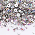 3 мм-6 мм серебряные блестящие бриллианты с одним отверстием для одежды, платьев