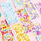 Наклейки радужные, для скрапбукинга, Блокноты с наклейками, 3 листаупаковка