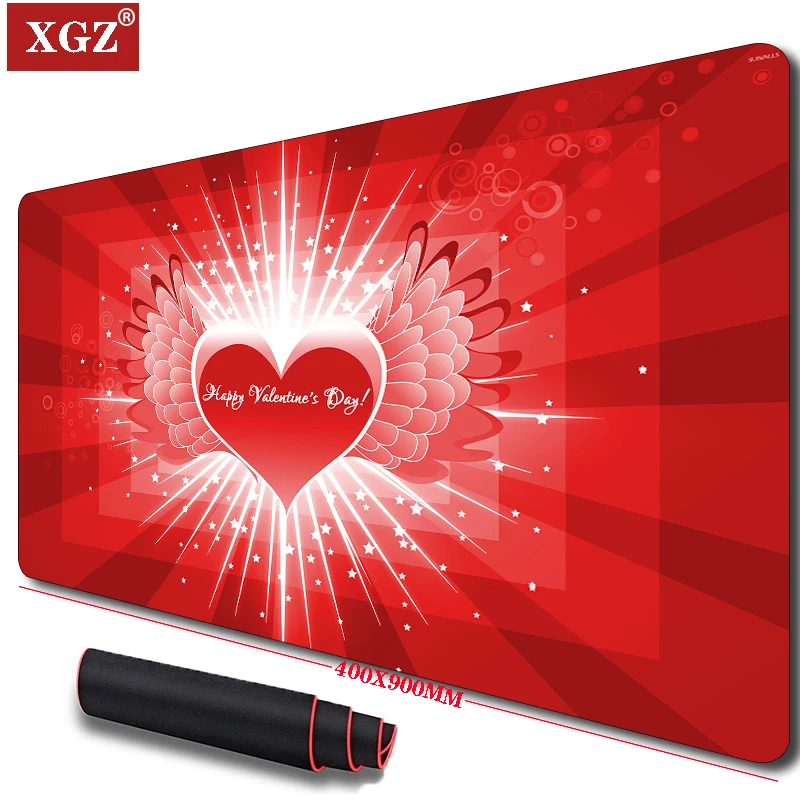 

Xgz Love Personalized Mouse HD Printing Computer Gamer Locking Mouse Pad XXL Keyboard PC Pad CSGO Non-slip Rubber 400X900MM