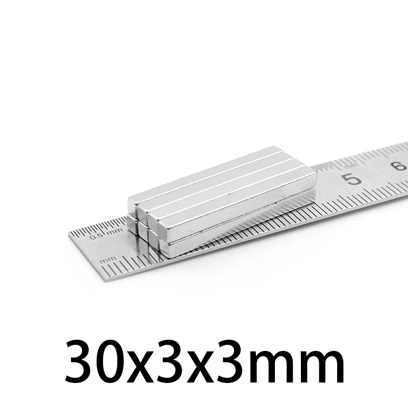 

10-200 шт. 30x3x3 мм N35 супер сильный блок с неодимовыми магнитами NdFeB неодимовый магнит редкоземельный неодимовый магнит 30 мм x 3 мм x 3 мм Неодимовы...