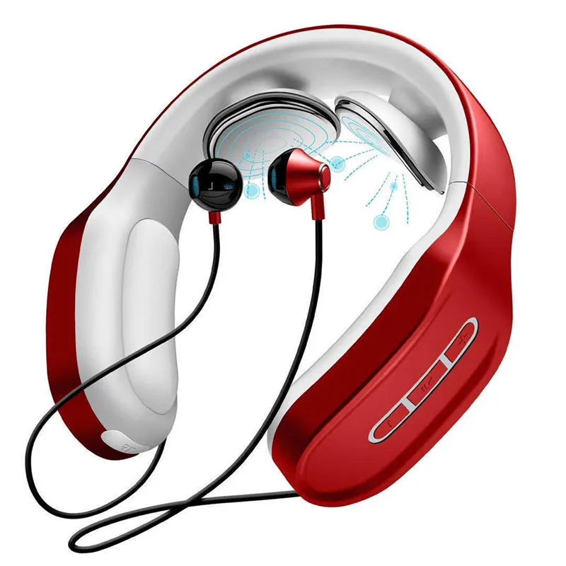 Multifunction Bluetooth headset Cervical massager earphone