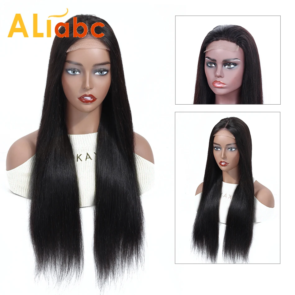 Aliabc Brazilian 4*4 Lace Closure Wigs Human Hair Wigs For Women Remy Hair Straight Lace Wigs 150 Density Middle Ratio