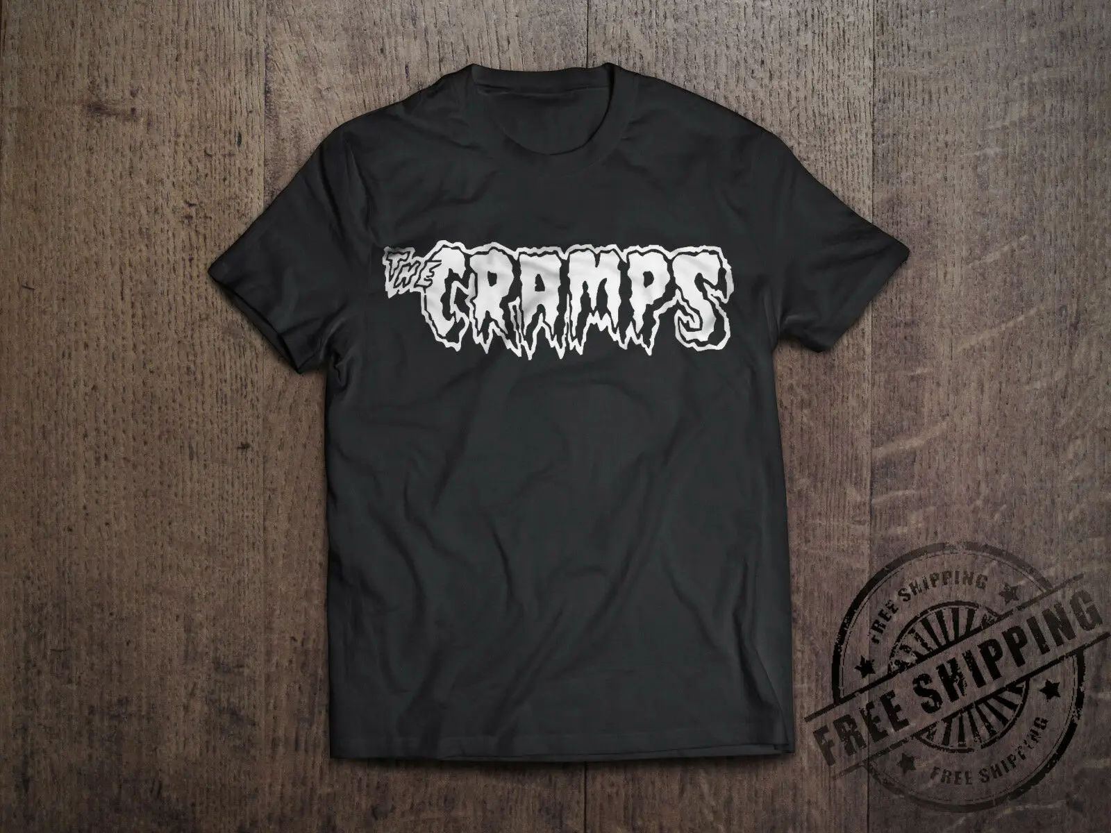 

The Cramps T-Shirt Vintage Style Logo Psychobilly Punk Rock Band Unisex Tees