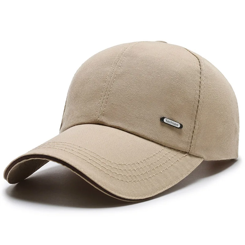 

Spring and autumn hat men's canvas baseball cap outdoor leisure middle-aged and elderly sunshade cap long brim cap