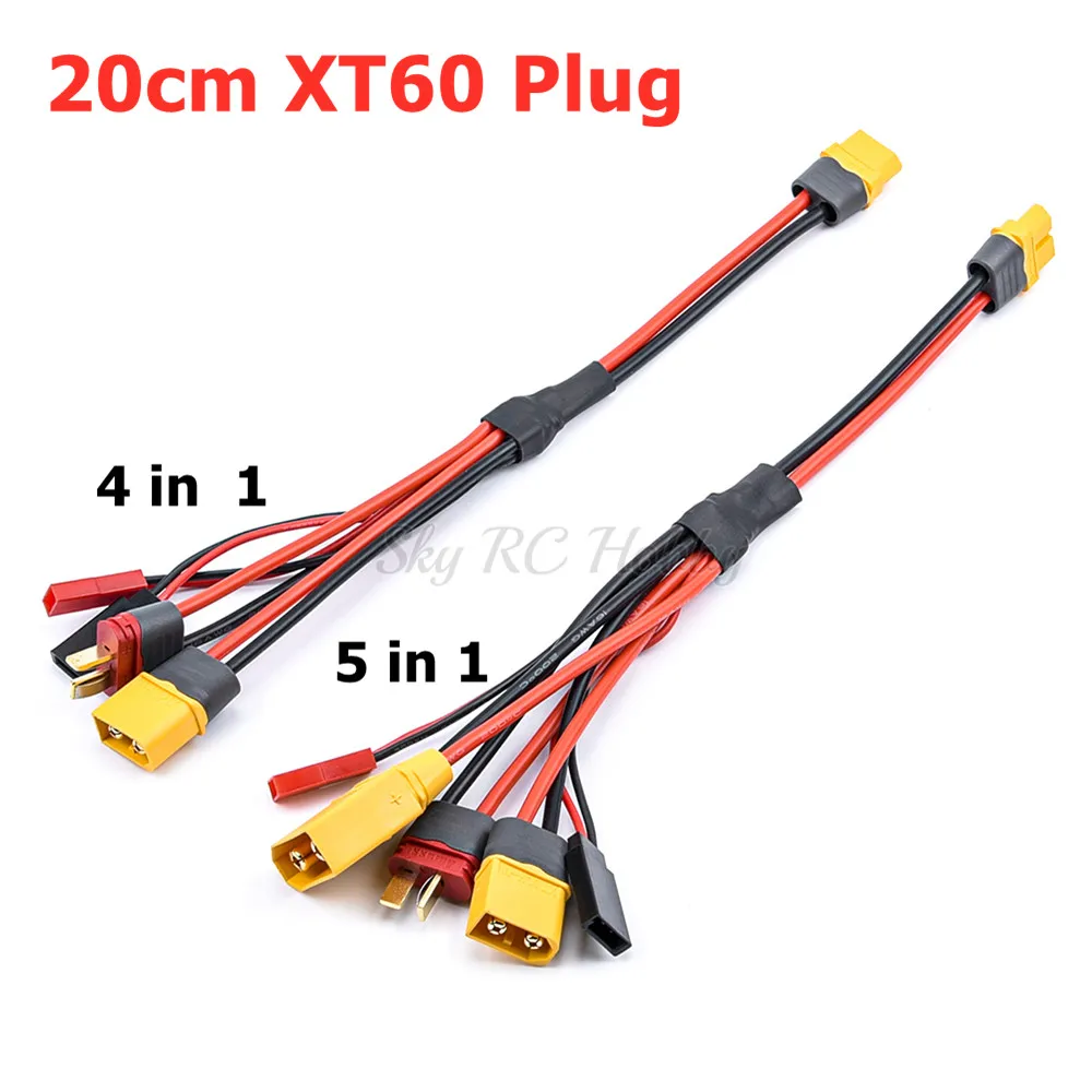 4 в 1 / 5 XT60 штекер 20 см зарядное устройство коннектор к JST T Futaba XT90 провода кабель для