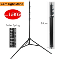 2 6m102 36 heavy duty light stand max load 15kg w buffer spring protection steel metal photography tripod for video led lamp