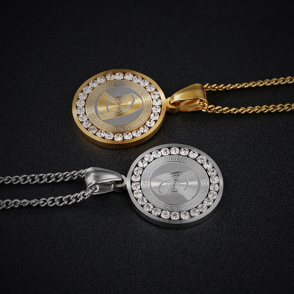 Ожерелье с подвеской из фианита Guadalupe мужское ожерелье титана нержавеющая сталь