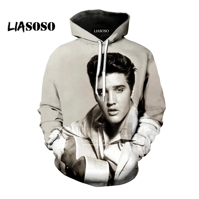 LIASOSO/модные толстовки с капюшоном 3D принтом в стиле унисекс Толстовки Король рок