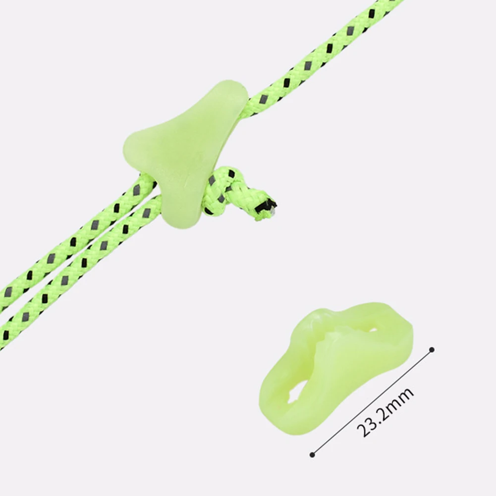 

10/20pcs Luminous Awning Tent Rope Buckle Canopy Plastic Outdoor Camping Fluorescent Anti-slip Triangle Tightening Hook Buckles