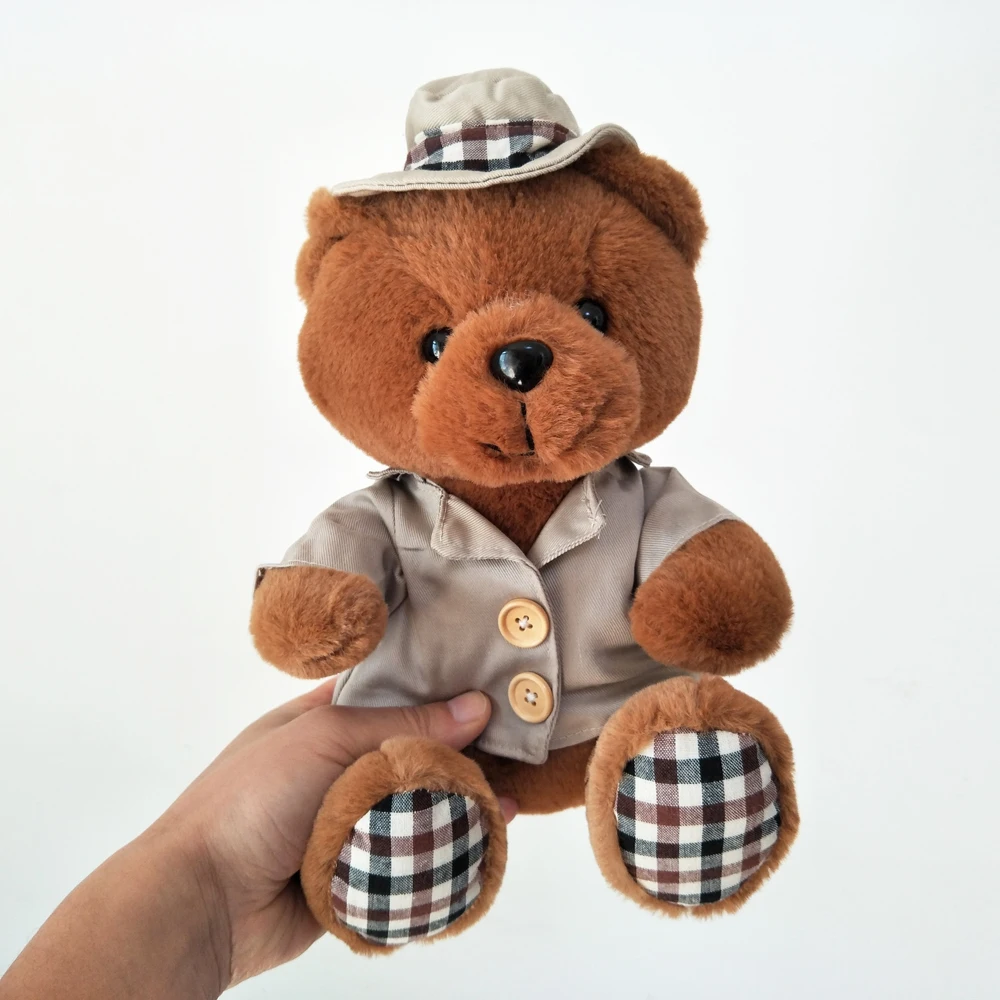 Детская плюшевая игрушка BOLAFYNIA милая ветровка клетчатый плюшевый мишка на
