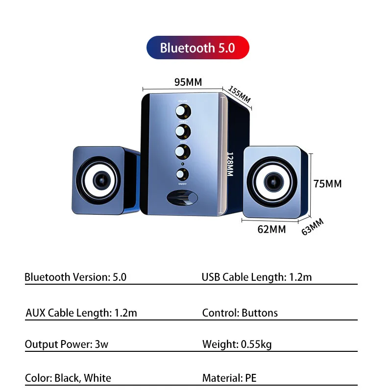 Computer Speakers Home Theater System Caixa De Som PC Bass Subwoofer Bluetooth Speaker Music Boombox Desktop Laptop Altavoces TV images - 6