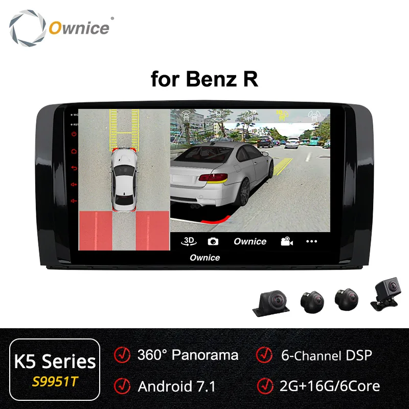 S9951 K5 Ownice 360 Panorama Android 9,0 DSP SPDIF k3 k5 k6 автомобильный dvd-плеер gps радио для Mercedes Benz R Class W251 R280 R300 R320 R350 - Color: S9951 K5