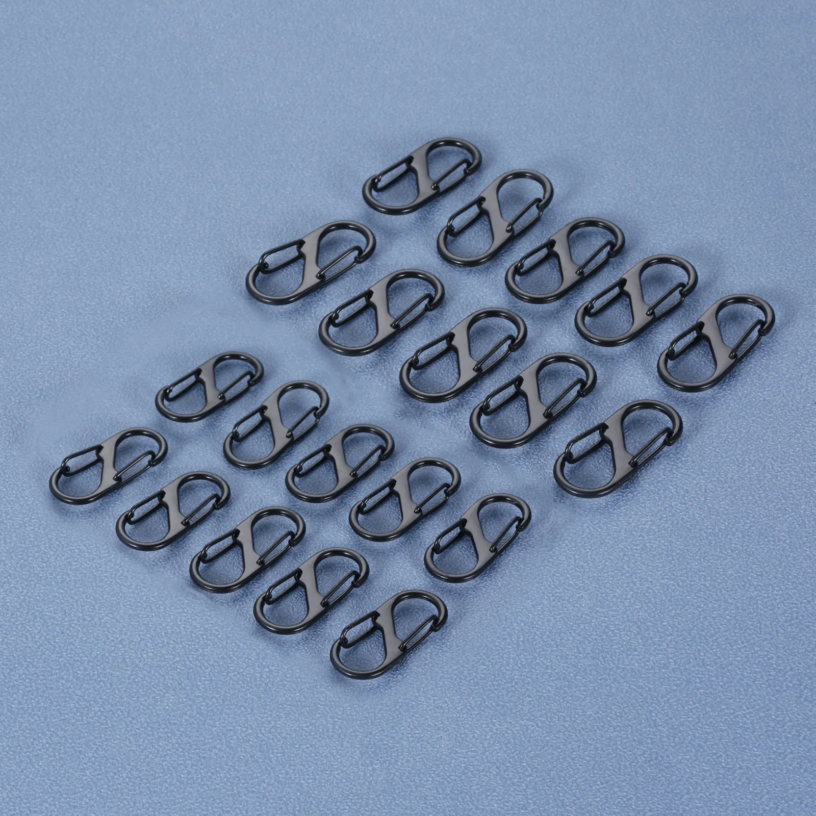 

10 PCS S Shape Carabiner Hook Clip Buckle Zinc Alloy Spring Buckle Snap Steel Plating Mini Key Ring Camping Carabiner Hook