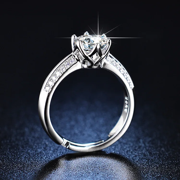 

925 Sterling Silver Ring Wedding Ring Diamond Rings for Women Resizable Rings Silver 925 Jewelry