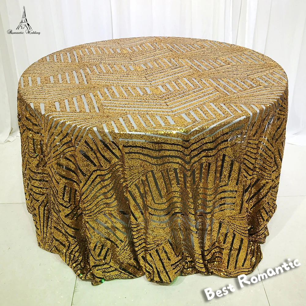 

1Pcs/lot High-end hotel wedding decoration pure color embroidered square gold tablecloth sequined tablecloth