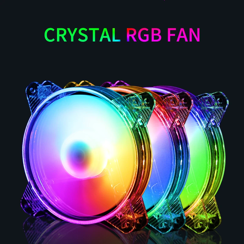 Эффективный Хрустальный компьютерный чехол регулируемый вентилятор ARGB